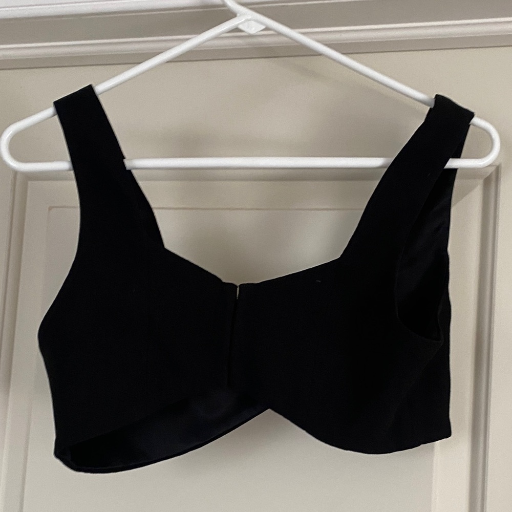 Tobi Elegant Black Fabric crop top size Sm/Petite.. You can wear it under  top.